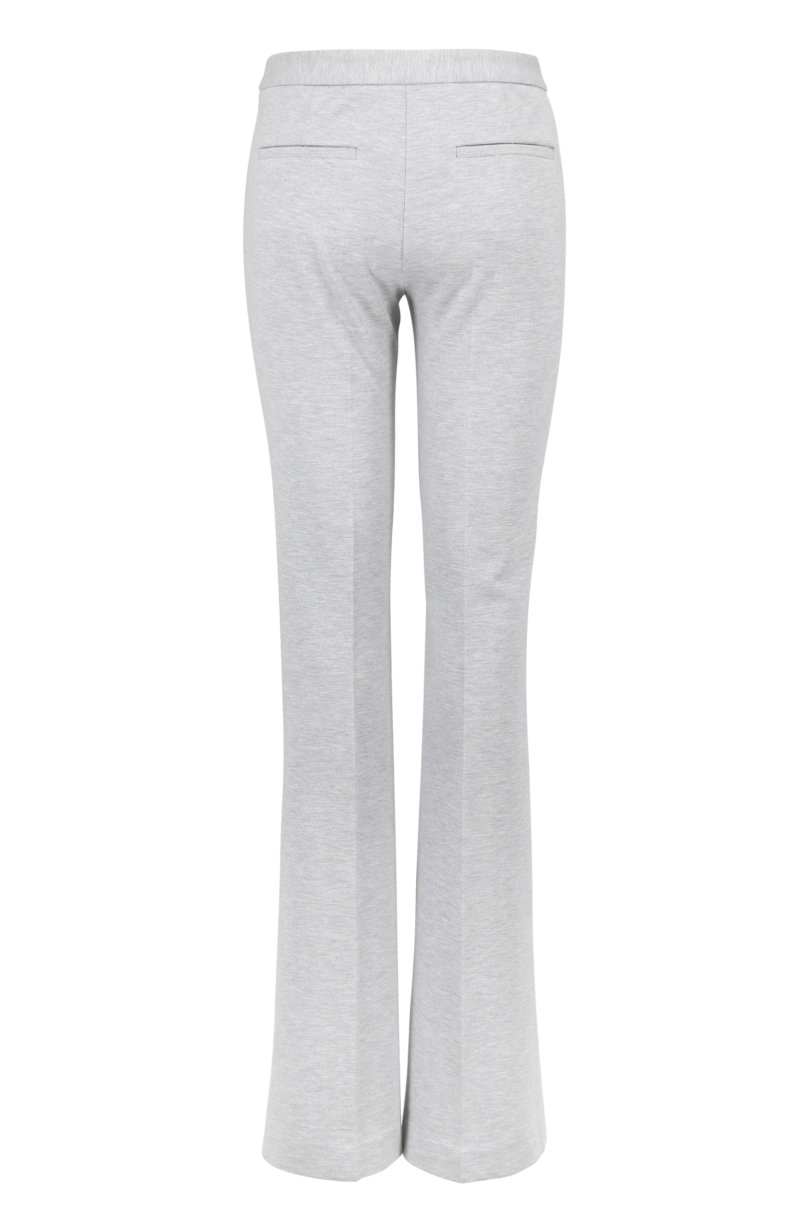 Derek Lam - Alana Heathered Gray Stretch Jersey Flared Pant