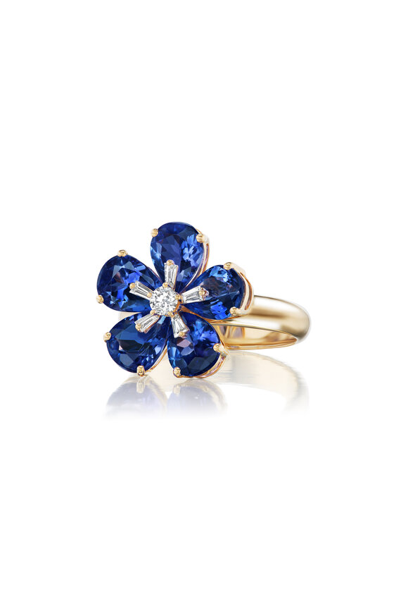 Nam Cho 18k Yellow Gold Georgian Rose Cocktail Ring - view 1