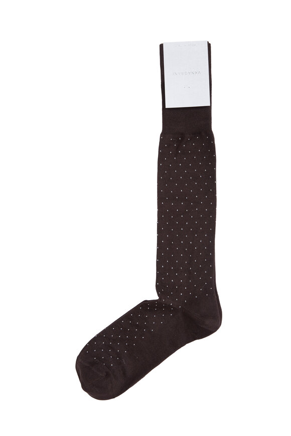 VKNagrani - Brown Mini Dots Cotton Fancy Dress Socks