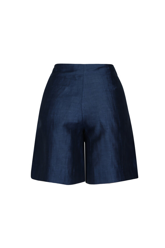 L'Agence - Hadleigh Deep Sea Blue Shorts | Mitchell Stores