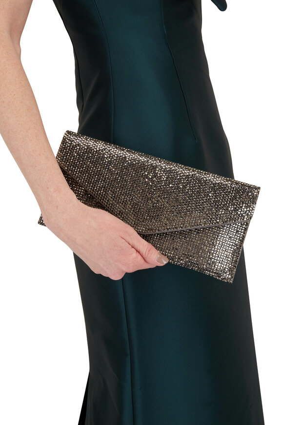 Judith Leiber Couture - Hematite Full Bead Envelope Clutch