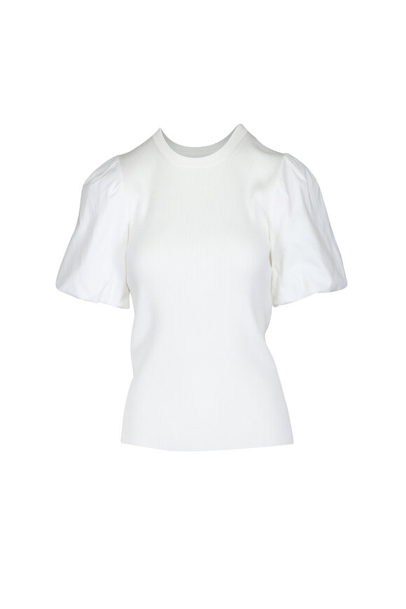 Brochu Walker Salt White Puff Sleeve Morgan Top