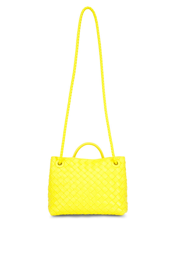 Bottega Veneta Small Andiamo Sulfur Intrecciato Leather Bag - view 3