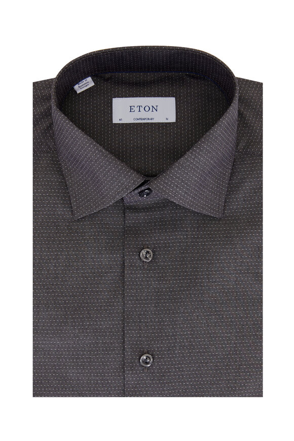 Eton - Black Dot Twill Dress Shirt