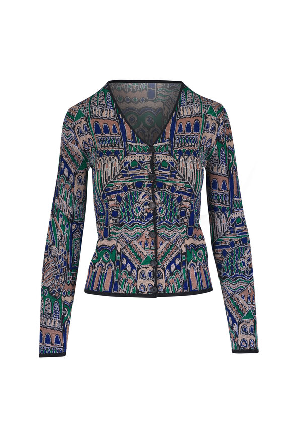 Missoni Blue Multi Front Button Cardigan