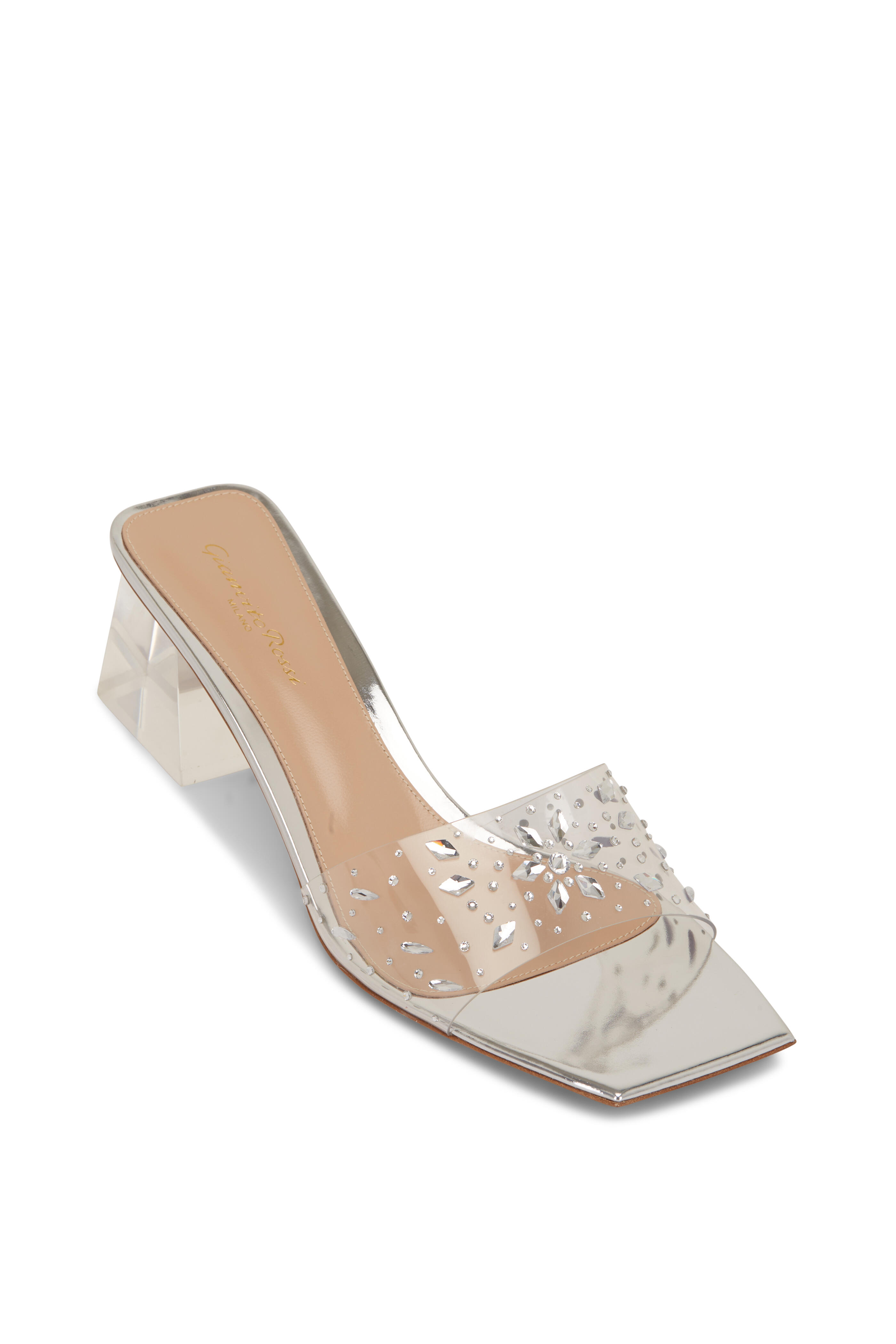 Gianvito Rossi - Transparent PVC Stone Strap Sandal, 55mm