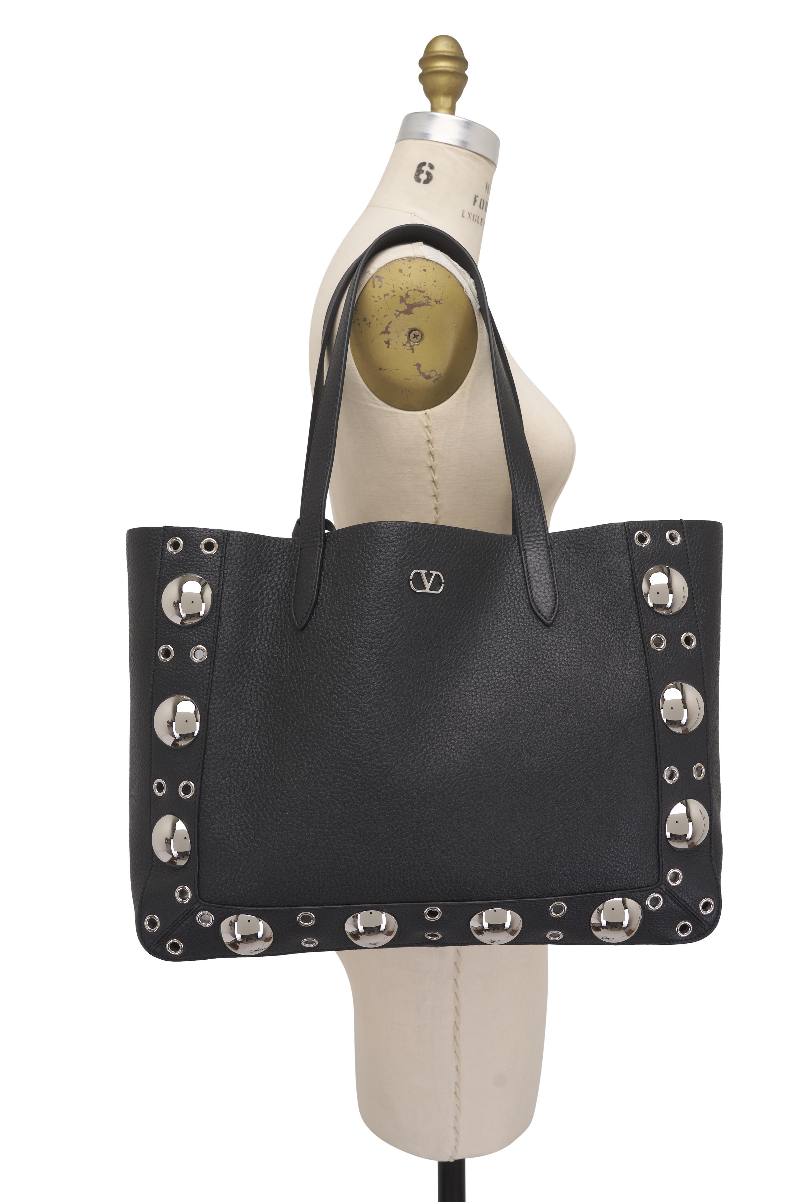 Valentino Garavani - Medium Nellcôte Black Grainy Leather