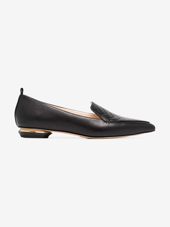 Nicholas Kirkwood - Beya Black Quilted Leather Flat