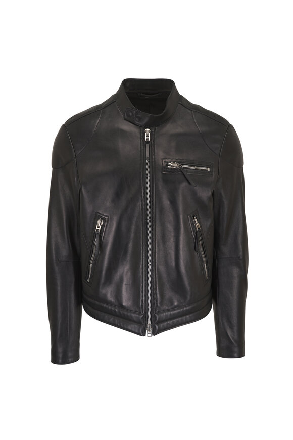 Tom Ford Nappa Grain Black Leather Biker Jacket