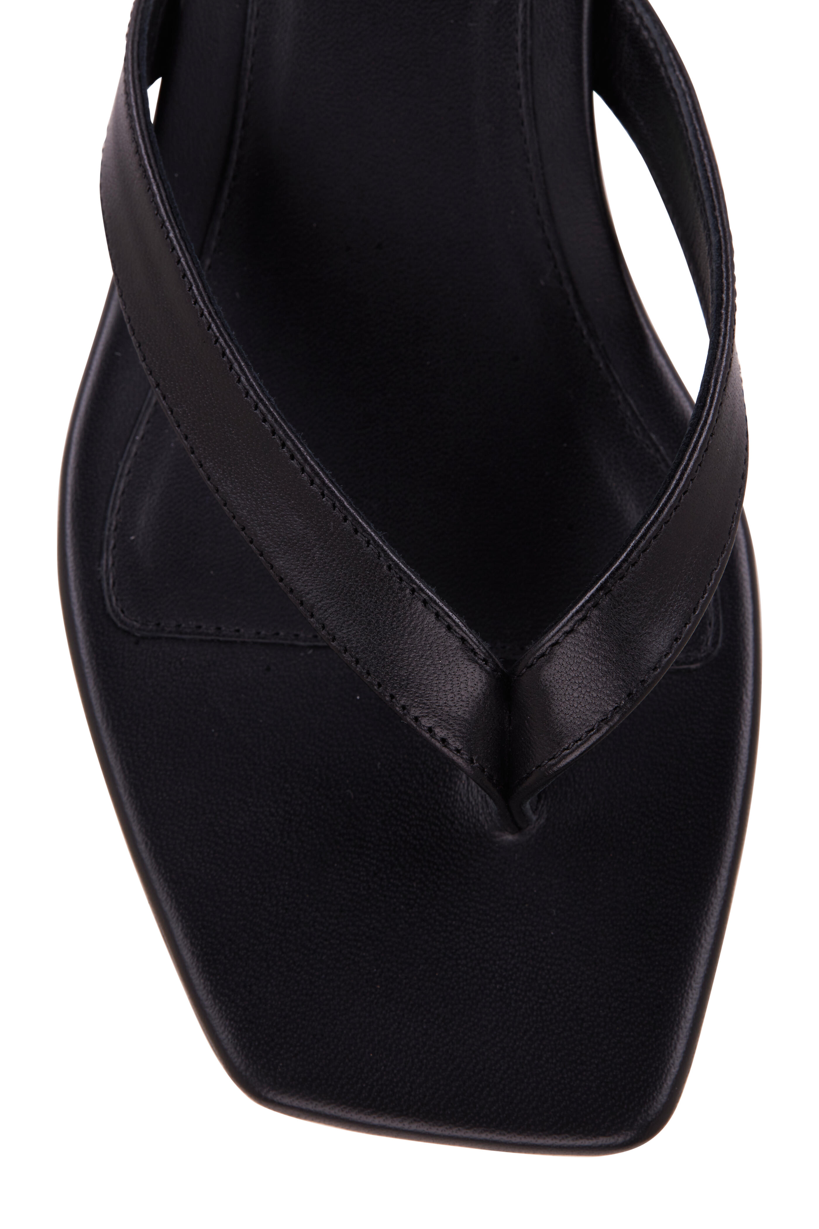 Totême - Black Leather Kitten Heel Sandal, 35mm | Mitchell Stores