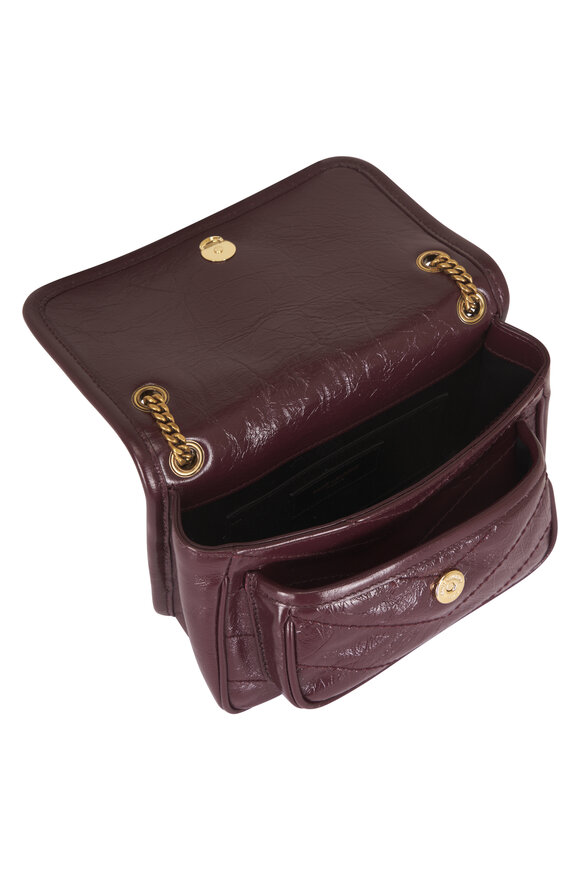 Saint Laurent Mini Niki Rouge Cabernet Vintage Leather Chain Bag - view 5