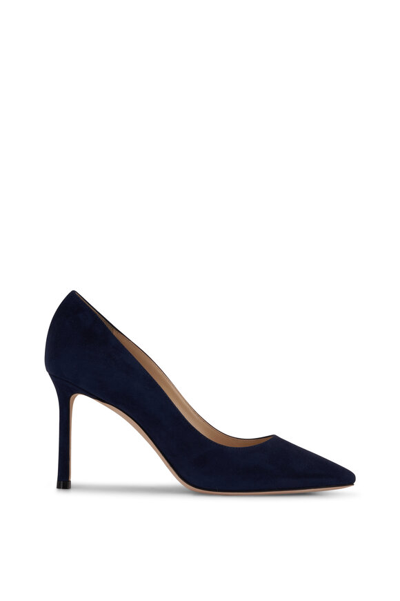 Jimmy Choo - Romy Navy Suede Pump, 85mm