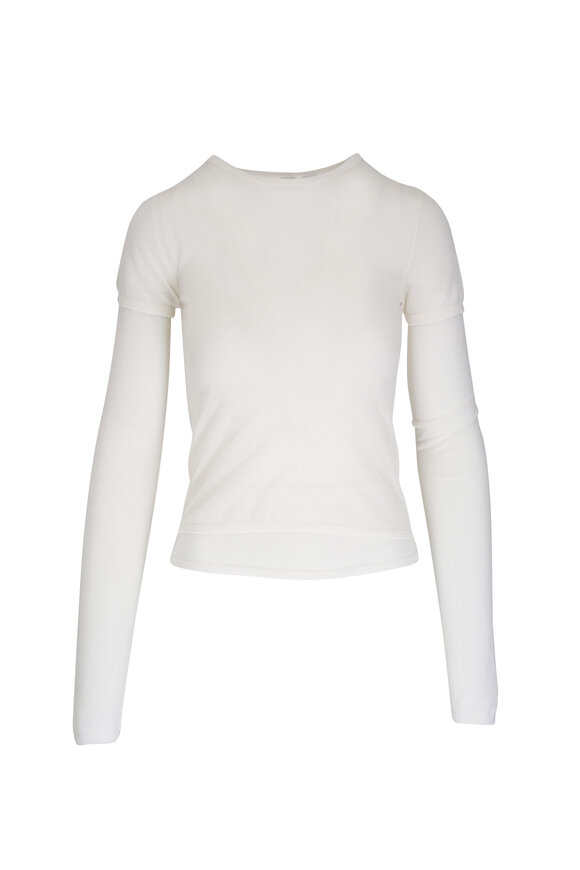 Totême White Layered Knit T-Shirt 