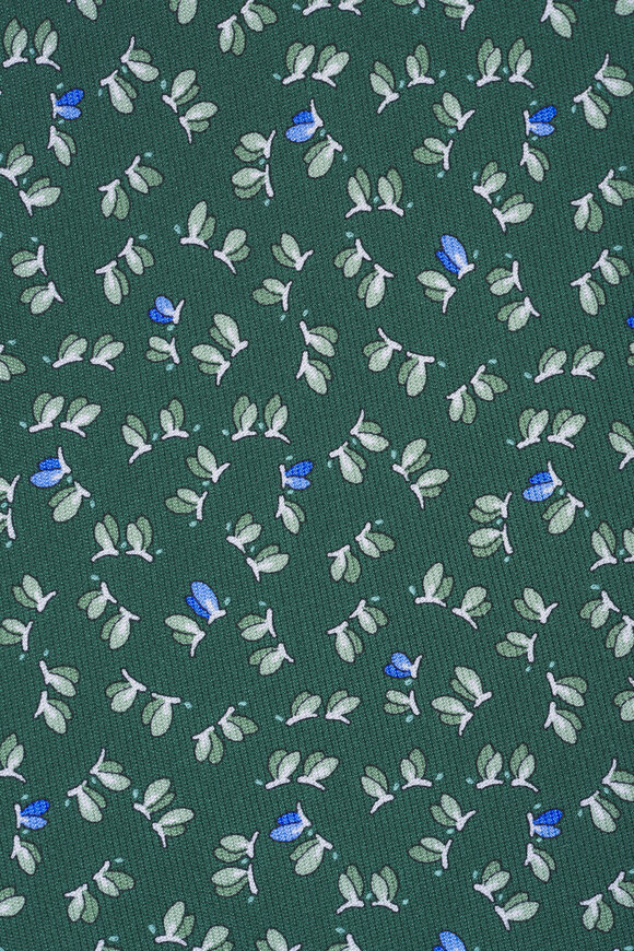 Ferragamo Green Butterfly Print Silk Necktie - view 2