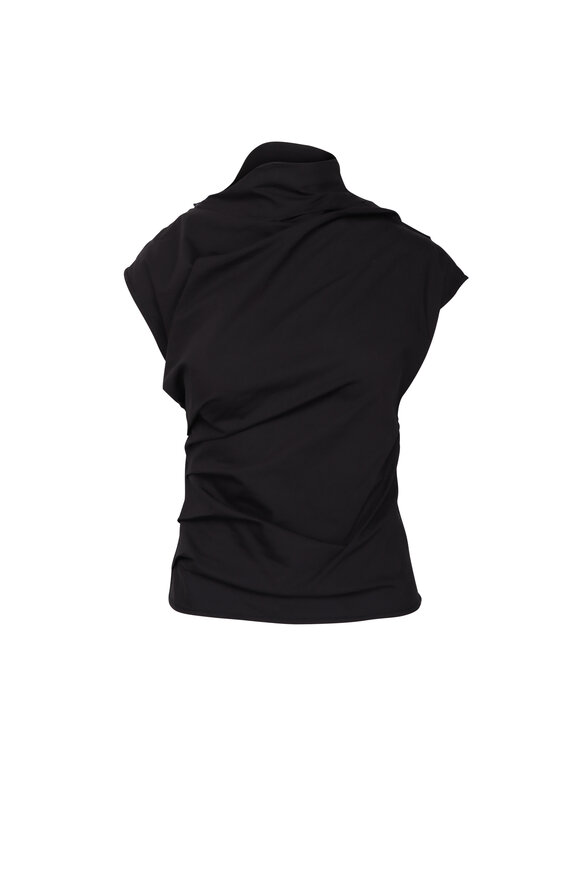 Ganni Black Ruched Top