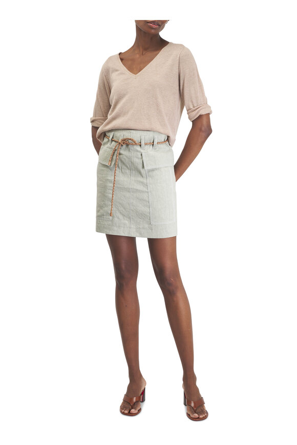Majestic Cord Chiné Cashmere V-Neck T-Shirt - view 2