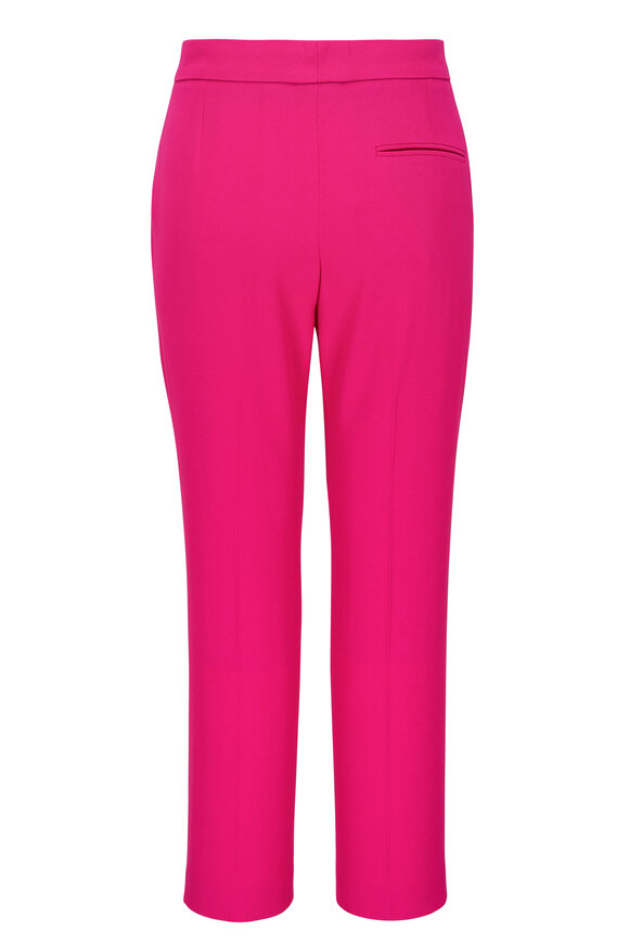 McQueen - Orchid Pink Leaf Crepe Cropped Dress Pant