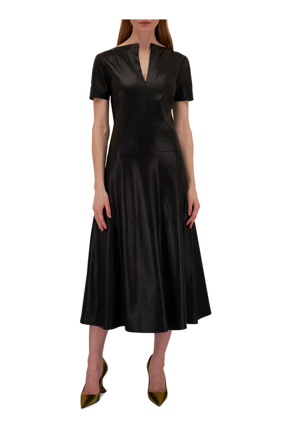 Dorothee Schumacher - Sleek Statement Black Leather Dress 