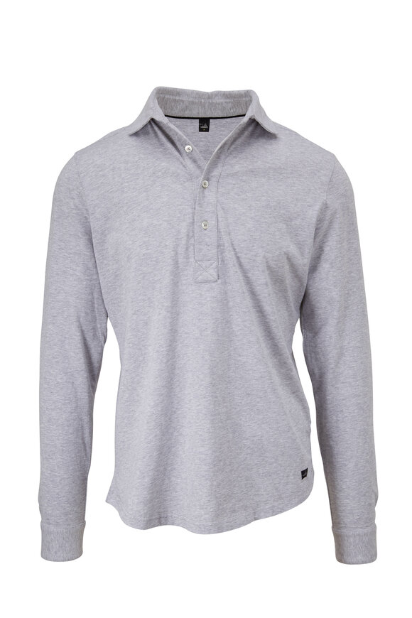 WAHTS - Norton Light Gray Melange Long Sleeve Polo