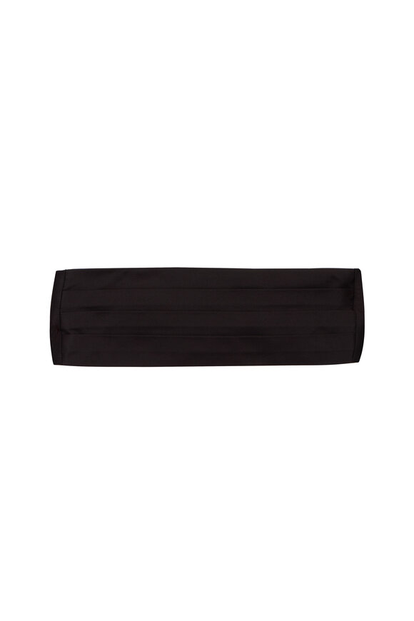 Kiton Black Silk Satin Cummerbund - view 1