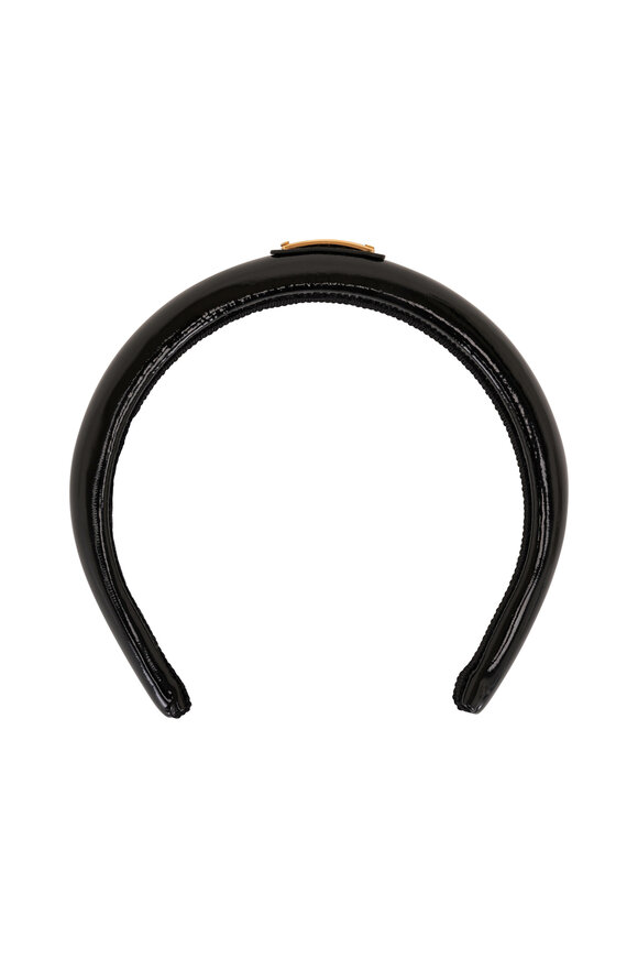 Prada - Black Patent Leather Headband 