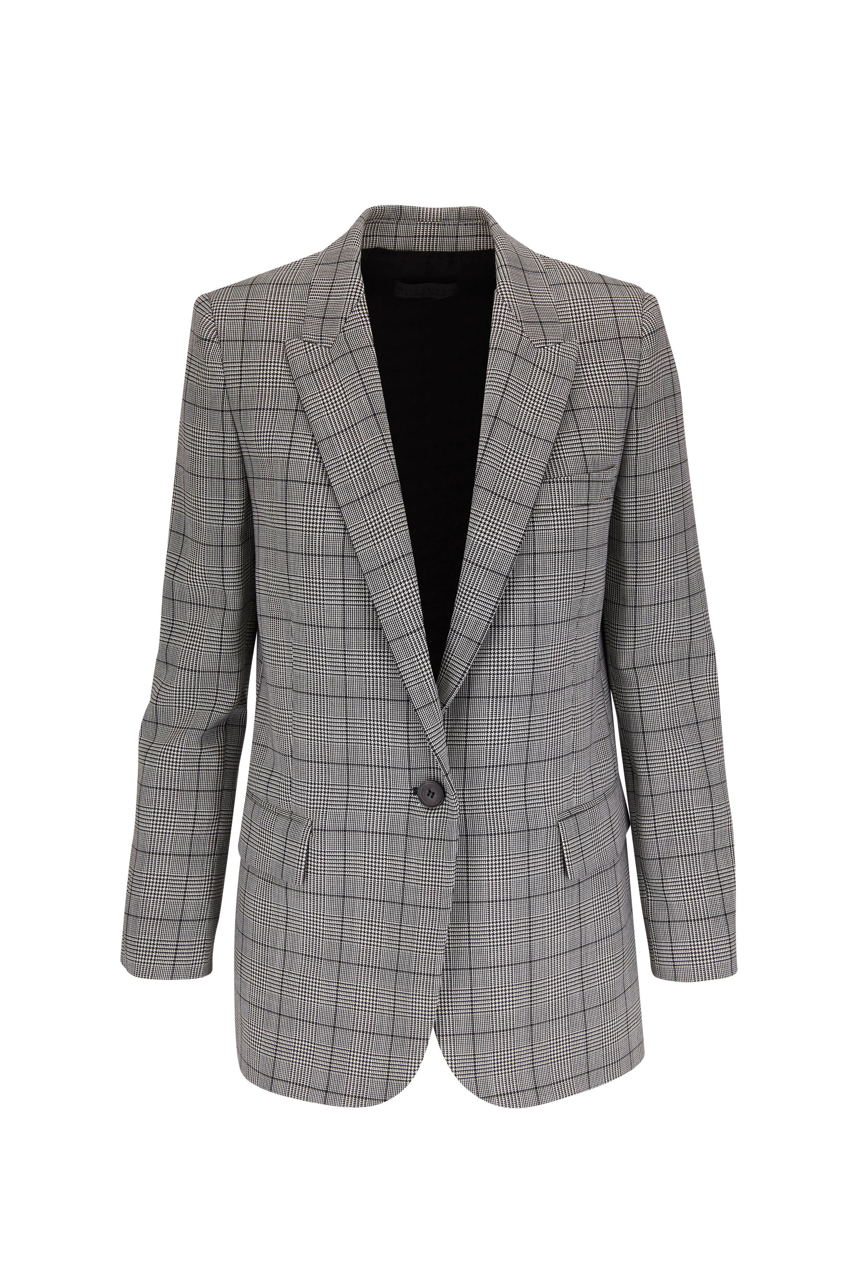 Nili Lotan - Diane Wool Black & Ivory Plaid Blazer