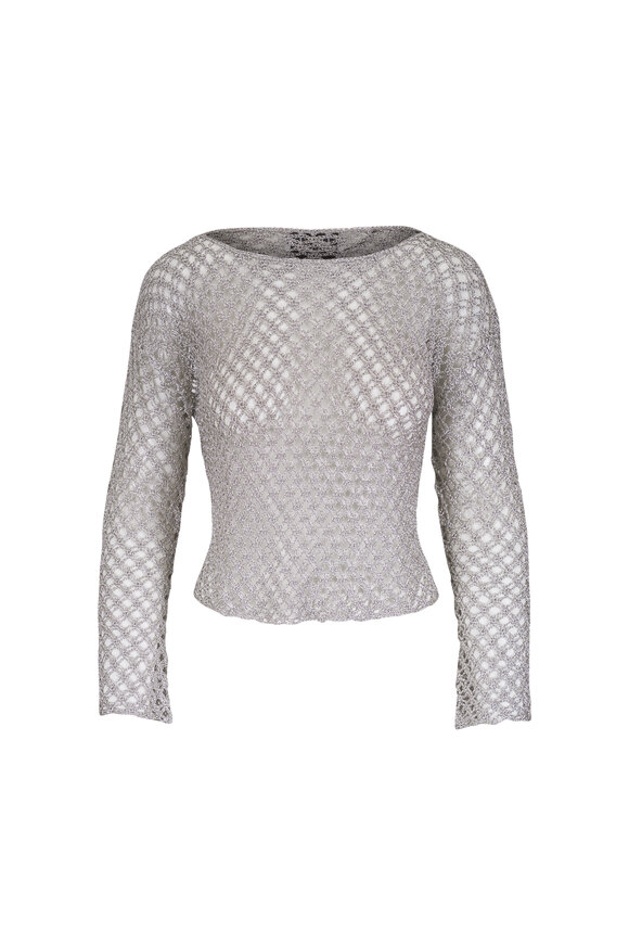 TWP Pale Champagne Hand Crochet Open Knit Top