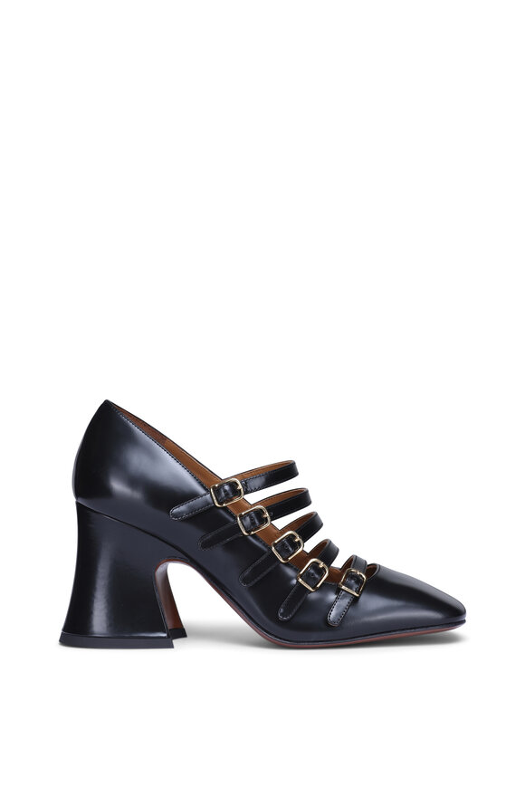 Chloé Janis Black Leather Multi Buckle Pump - view 2