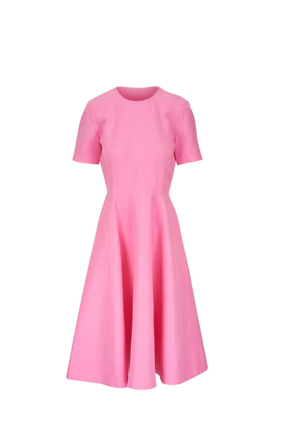 Lafayette 148 New York - Pink Silk & Linen Midi Dress