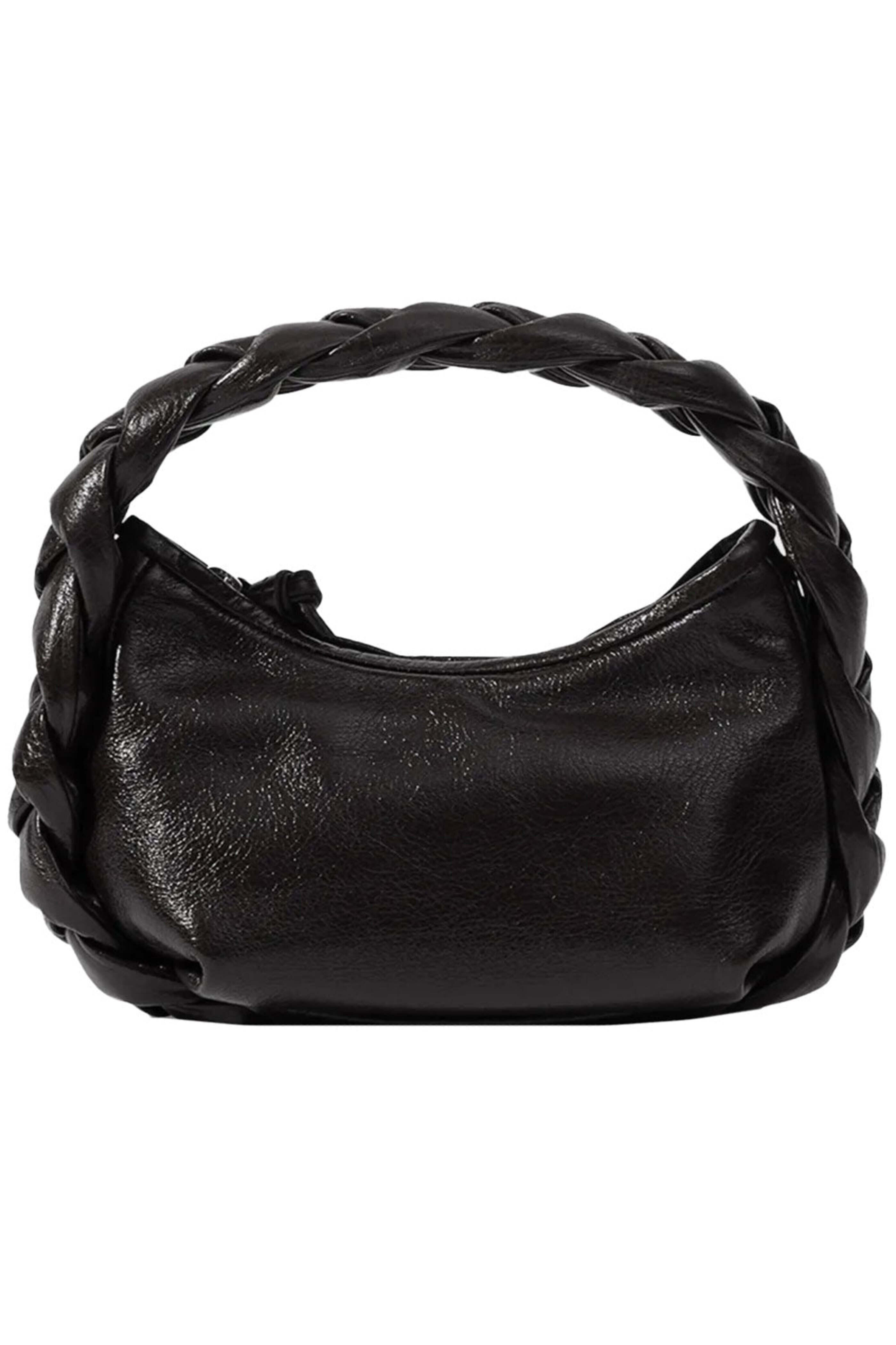 Hereu - Espiga Mini Tumbled Shiny Bag in Black