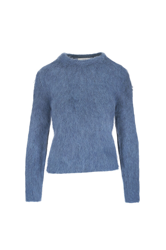 Vince Brushed Alpaca Blue Slate Crewneck Sweater - view 1