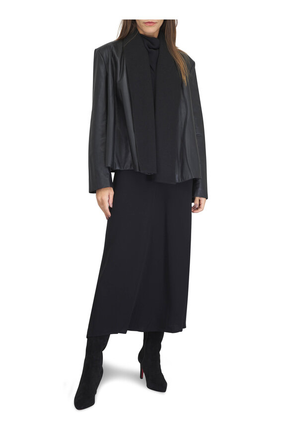 Totême Black Scarf Leather Jacket - view 2