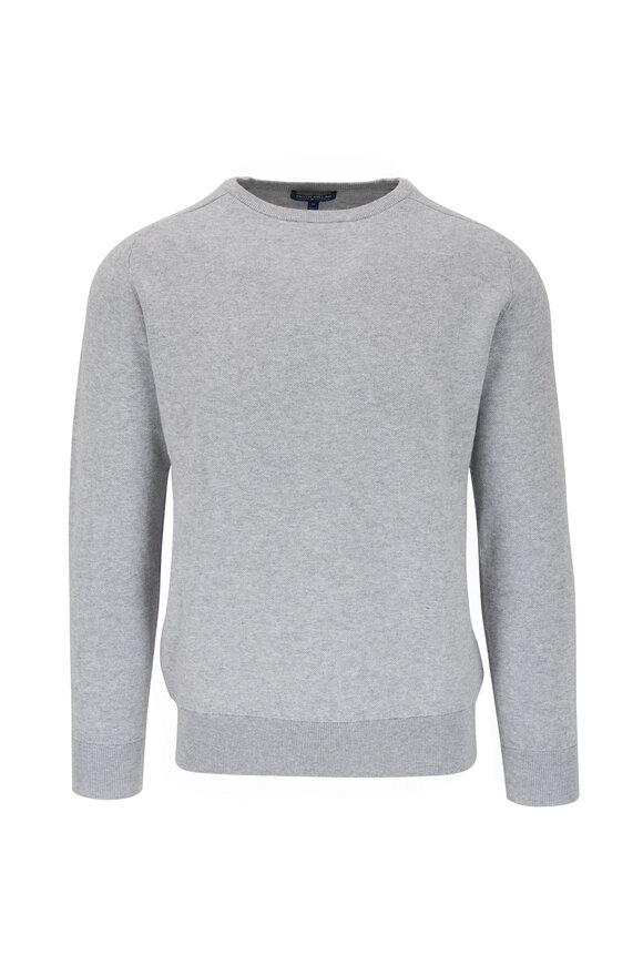 Peter Millar - British Gray Interlock Crewneck Sweater