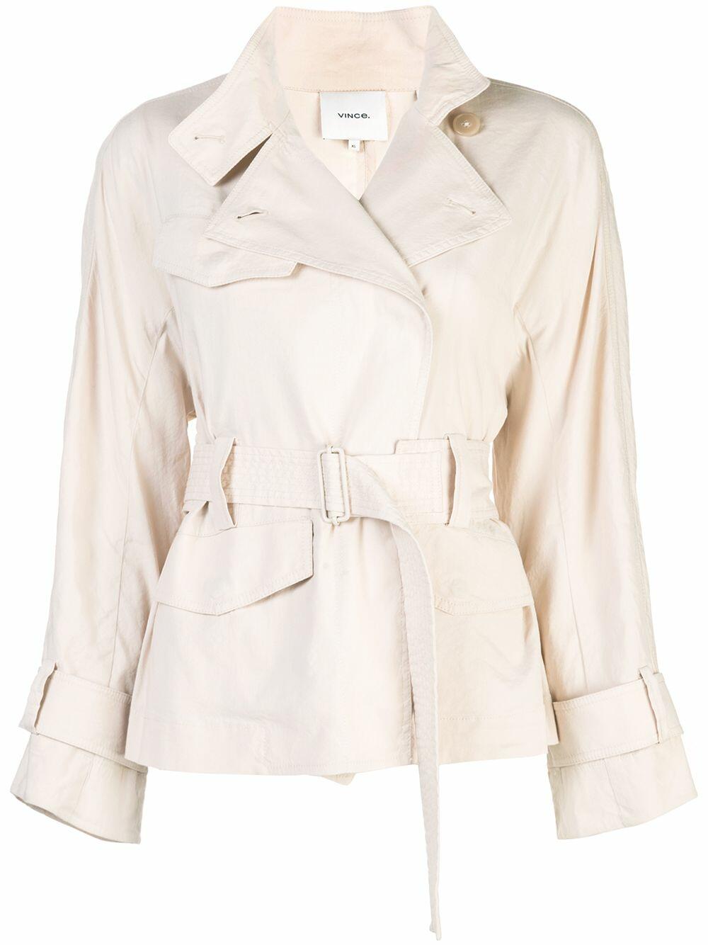 Vince - Sand Glow Stretch Linen Belted Jacket