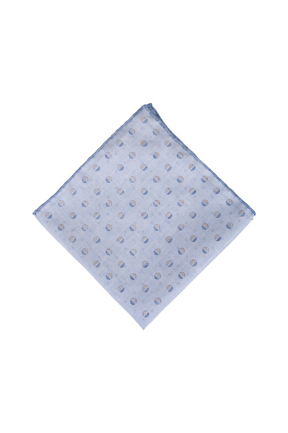 Paolo Albizzati Denim Geometric Dot Reversible Pocket Square - view 2