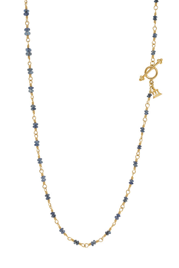 Temple St. Clair - Gold Blue Sapphire Double Beaded Karina Necklace