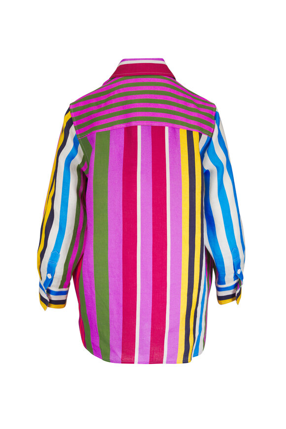 Libertine Multicolor Tangier Stripe Linen Blouse - view 3