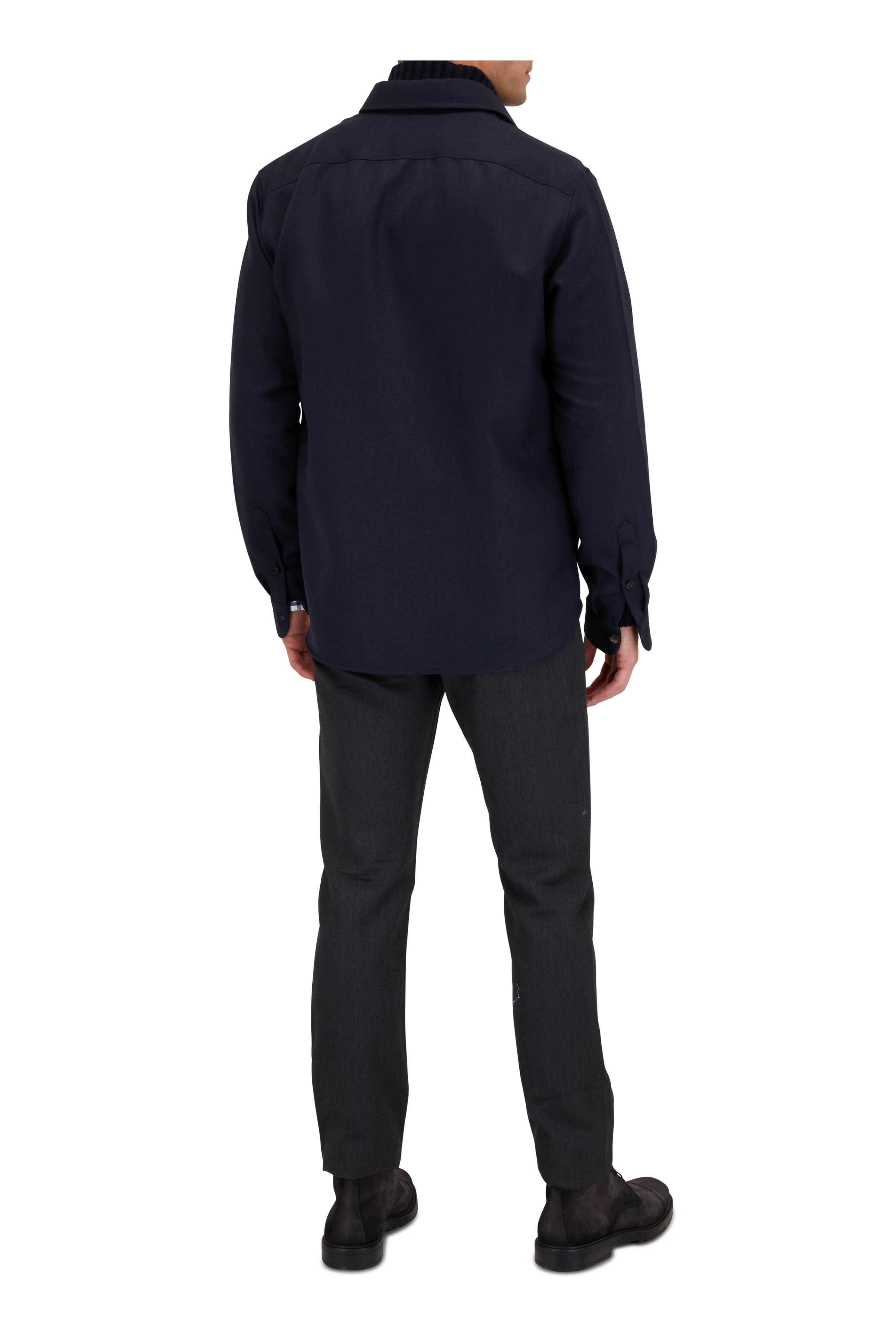 Isaia - Navy Blue Field Over Shirt