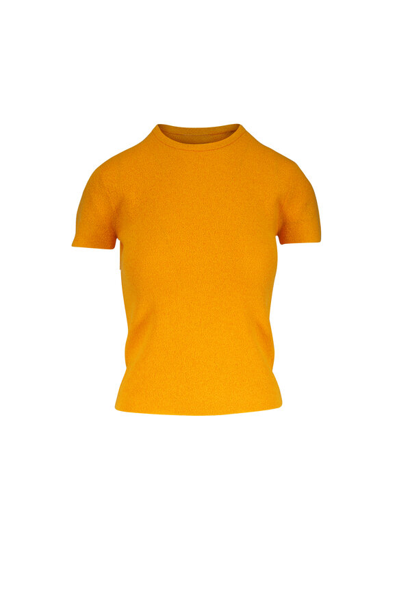 Vince Apricot Bouclé Short Sleeve Sweater - view 1