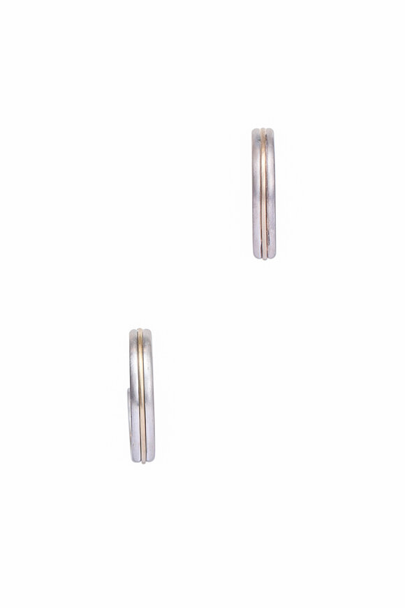 .925Suneera Vintage Sterling & Gold Hoop Earrings