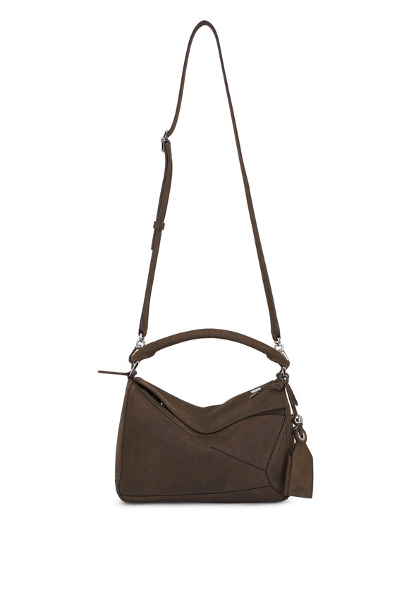 Loewe Small Featherlight Puzzle Tundra Leather Bag