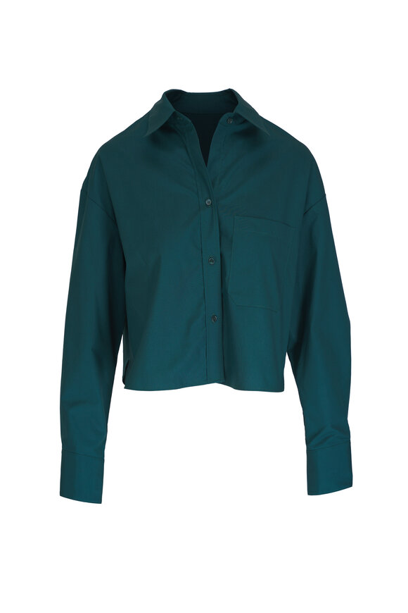 TWP Pine Green Cotton Button Up Shirt 