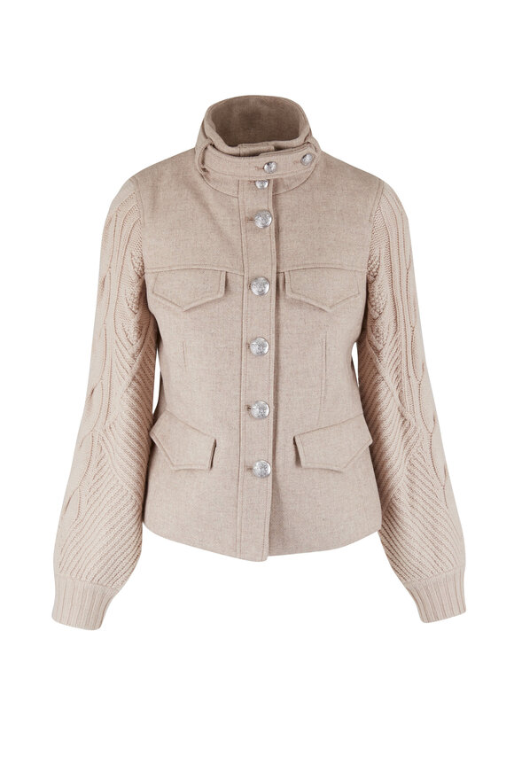 Veronica Beard Arshia Oatmeal MixedMedia Jacket