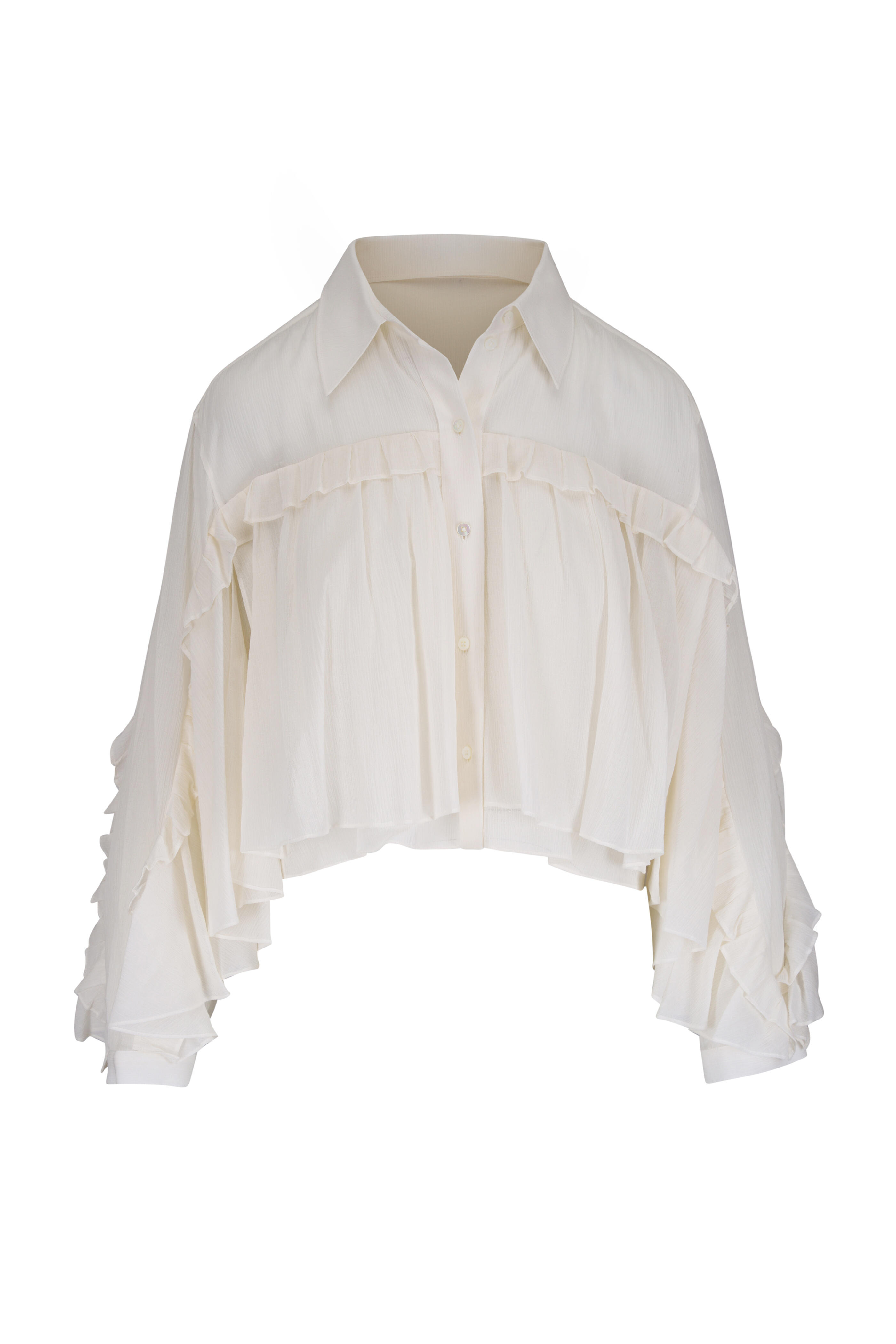 Dorothee Schumacher - Dreamful Volumes Orchid White Ruffle Blouse - view 1