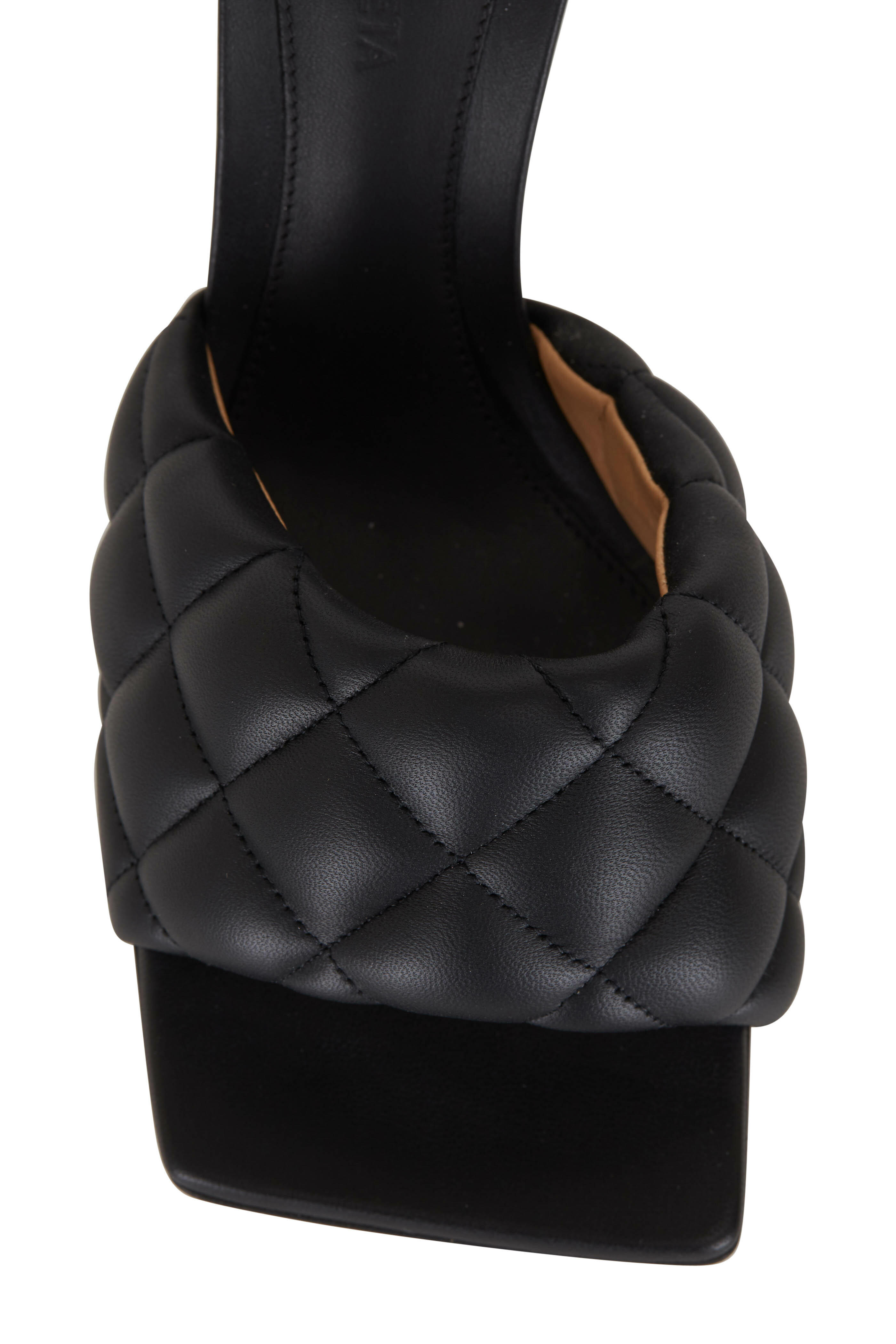 Bottega Veneta - Black Padded Leather Slide Sandal, 90mm