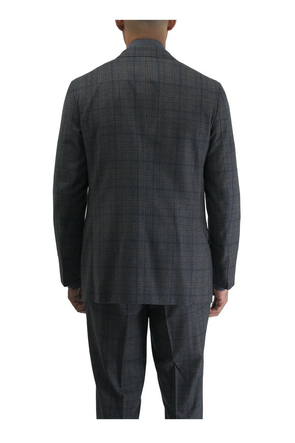 Isaia - Medium Gray Glen Plaid Wool Suit