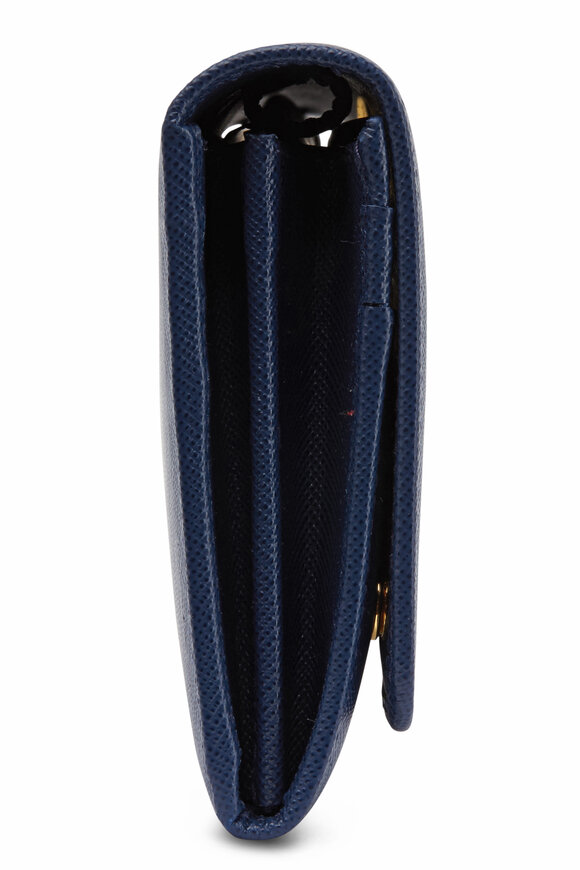 Prada - Blue Saffiano Leather Chain Wallet