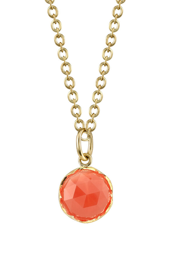 Irene Neuwirth - Yellow Gold Rose-Cut Carnelian Gemstone Necklace