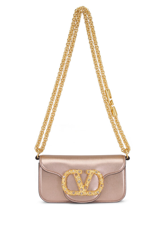 Valentino Garavani Small Loco Rose Cannelle Leather Shoulder Bag