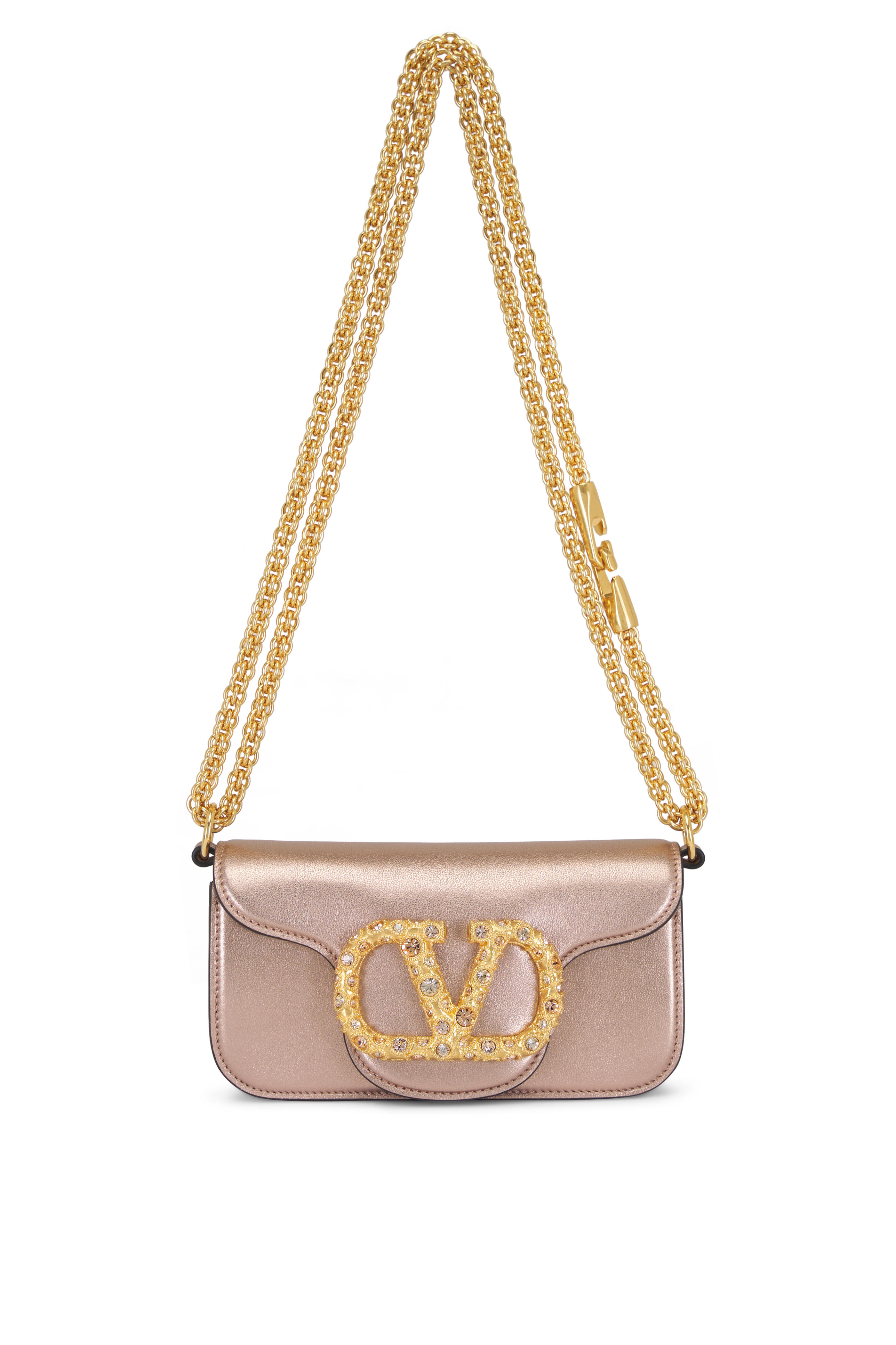 Valentino Garavani - Small Loco Rose Cannelle Leather Shoulder Bag